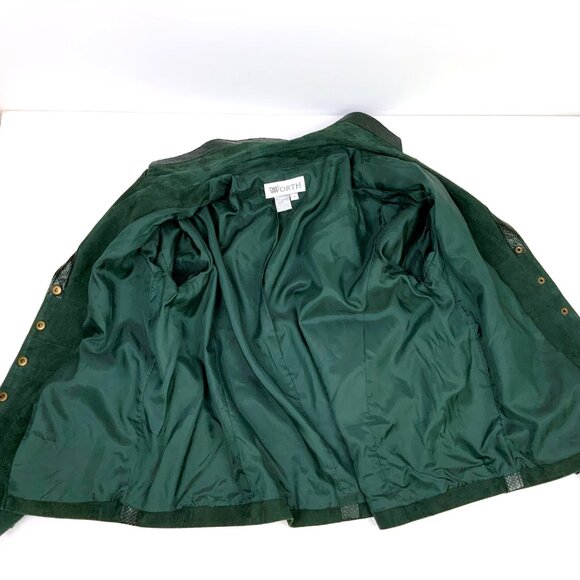 New Worth Genuine Suede Leather Dark Green Jacket Size 14 - Picture 15 of 16